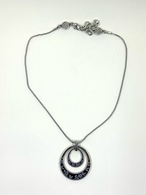 Brighton Onyx Floral Reversible Pendant